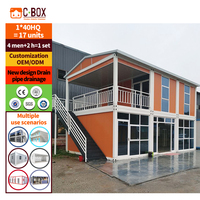 Cbox Maison en conteneur détachable préfabriquée modulaire à 2 étages avec grand bureau avec mur rideau en verre