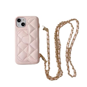 BZ230 Étui Téléphone Élégant Style Pochette pour Femmes pour <span class=keywords><strong>iPhone</strong></span> 17 Pro Max 15 16, <span class=keywords><strong>Coque</strong></span> de Protection en Cuir PU à Paillettes avec Chaîne - Product Image 1