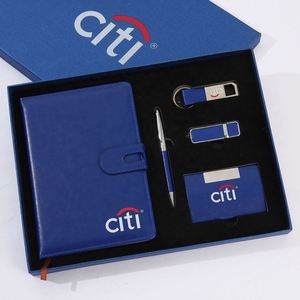 Executive Gift <b>Set</b>: Branded <b>Notebook</b>, Pen, Card Holder, Keychain & USB Drive - Perfect Corporate Gifts - Product Image 2