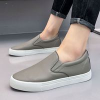 Chaussures pour hommes en cuir PU imperméable, surface renforcée, semelle souple ultra légère, chaussures plates de loisirs, chaussures bateau tendance