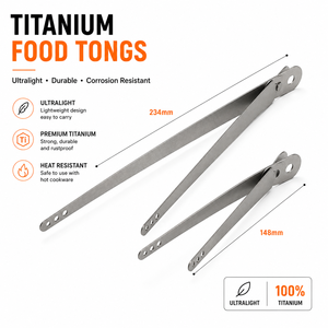 Offre Spéciale – Pinces de cuisine ultralégères en titane pour barbecue, pincettes de camping, baguettes de cuisson, outil de cuisson extérieur OEM - Product Image 1