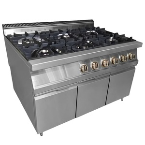 Cuisinière à gaz à six brûleurs autoportante avec armoire de <span class=keywords><strong>rangement</strong></span>, cuisinière au GPL/gaz naturel pour cuisine de restaurant commercial - Product Image 1