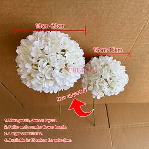 Fiore Artificiale di Alta Qualità con Testa Grande da 18cm, Stelo Singolo, Ortensia Rosa Nude per Decorazioni Matrimoniali e Feste - Product Image 3