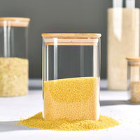 Bocaux de conservation alimentaire en verre carrés avec couvercles Parfaits pour les pâtes, les biscuits, les noix, le café, les céréales, la farine Organisez votre cuisine et votre garde-manger