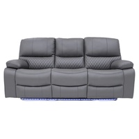 Geeksofa Muebles Modernos de Cuero, Sofá Reclinable Eléctrico con Movimiento, Juego de 3, 2 y 1 Plazas con Consola y Mesa Abatible para Sala de Estar