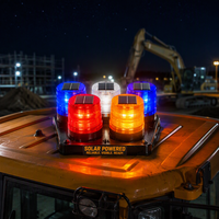 Feux clignotants LED solaires à base magnétique ambre haute luminosité pour travaux routiers, montage sur véhicule, pour la sécurité routière