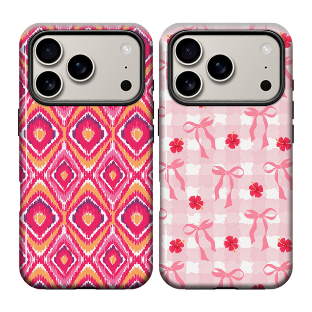 Creativity Plaid Stripes Cherry Bow Love Heart Flower Design Heat Transfer Prin Sublimation Phone Case for iPhone 17 Pro Max