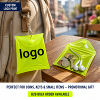 Dompet Koin PVC Transparan Logo Kustom Tas Penyimpanan Mini Kartun Cetak Kustom Dompet Nol Kustom Kantong Kunci Earphone