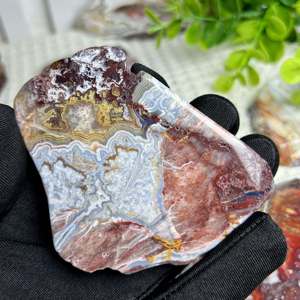 Tảng đá thô Agate Crazy Lace tự nhiên Mexico, bộ sưu tập & trưng bày tấm đá Agate Mexico, mẫu vật pha lê phong thủy, đồ trang trí nhà cửa, quà tặng - Product Image 4