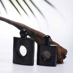 Flacons d'échantillons de parfum et cosmétiques en verre créatif 50ml 100ml, design plat noir sablé pour crème visage, mascara, gouttes pour les yeux - Product Image 5