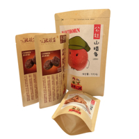 Sacs en papier kraft brun refermables de 14*22+4cm pour aliments, avec fermeture éclair, personnalisables par impression en héliogravure pour le thé - Vente en gros