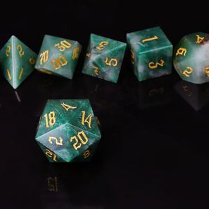 ลูกเต๋าหยกแอฟริกัน RPG ลูกเต๋าหินธรรมชาติทรงหลายเหลี่ยม ชุดลูกเต๋า DND สำหรับเกม DND ดันเจี้ยนแอนด์ดรากอนส์ - Product Image 3
