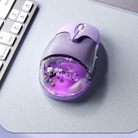 Souris Optica sans fil rechargeable 2.4G et Bluetooth Charming Purple Liquid Panda Floating Liquid Mouse