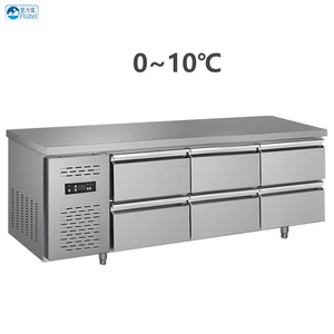 Réfrigérateur commercial à 6 tiroirs grande capacité, porte à fermeture automatique, congélateur de comptoir, refroidissement par air ventilé, sans givre - Product Image 1