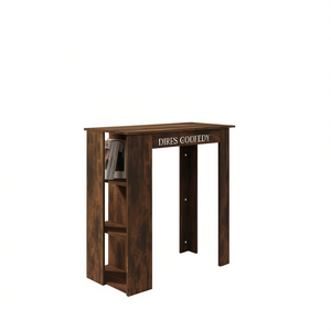 Dires Coodfedy <b>Bar</b> <b>Table</b> Smoked Oak Engineered Wood 3 Shelf Modern Design For Commercial Use - Product Image 1