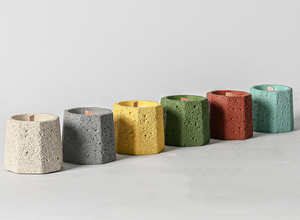 Portavelas Cilíndrico de Hormigón Artístico de Tamaño Mini para Velas Aromáticas - Product Image 3