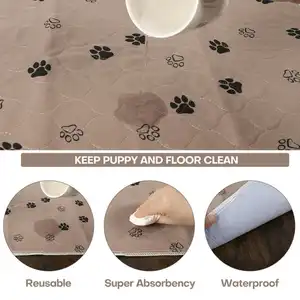 犬用4層漏れ防止高速吸収性ウォッシャブルペットおしっこパッドソフト再利用可能な子犬トレーニングマット防水