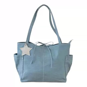 Denim Star <b>Canvas</b> Tote <b>Bag</b> Blue <b>Large</b> Capacity Shoulder <b>Bag</b> For Women Everyday Use Spring 2026 - Product Image 5