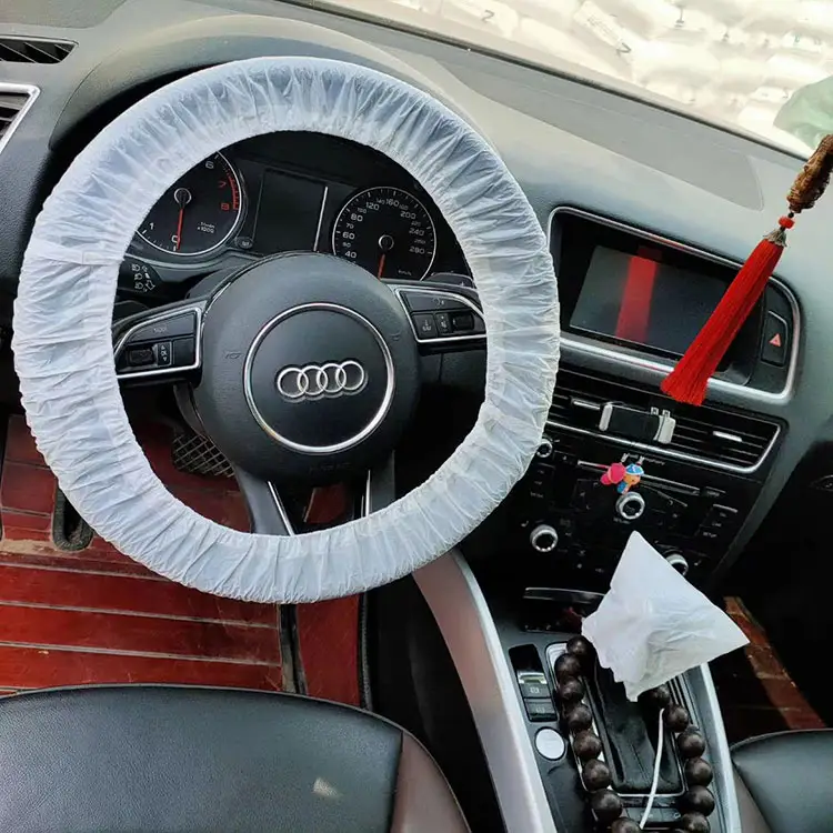 Disposable Plastic Steering Wheel Cover With Elastic For Repairing The Car