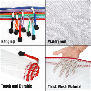 Aangepaste Logo B4 B6 <span class=keywords><strong>A4</strong></span> A5 Formaat Waterdichte Pvc Document Tas Met Doorzichtige Ritssluiting Voor Student Examen Map Map Pen Potlood Opbergzakken - Product Image 3