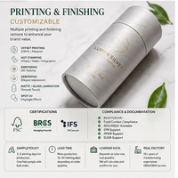 Tube en papier biodégradable sur mesure pour emballage, gaufrage et marquage à chaud OEM pour parfum, huile essentielle, shampoing