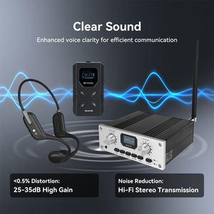 Émetteur FM de bureau intégré 72-76 MHz, portée 300 m, récepteurs illimités, système de traduction simultanée, moniteur - Product Image 2