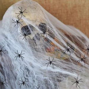 Indoor Haunted House Spooky Hanging Spider Web Led Lighted Eyes Skull Halloween Decoration - Product Image 3