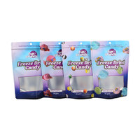 Op maat gedrukte aluminiumfolie diepvriesdroogde snoepdoypack staande pouch voedselverpakking mylar zakken met transparant venster