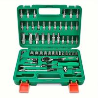 Juego de Llaves de Trinquete de 1/4'' con 53 Piezas, Juego Completo de Puntas y Vasos, Estuche de Almacenamiento Reforzado para Reparación de Automóviles y Uso Doméstico, Juego de Herramientas OEM