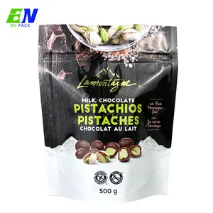 Eco Friendly Reusable Zipper Stand Up Plastic Cashew Nuts Packaging Pouch Peanut Packing Snack Bag