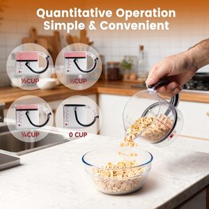 Taza Medidora 4 en 1 de Nuevo Diseño, Ajustable, con Base Sellada, Fácil de Limpiar, Multifuncional para Cocinar y Hornear - Product Image 3
