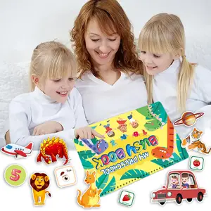 Montessori bận rộn cuốn sách cho trẻ em mầm non học tập hoạt động Chất kết dính cuốn sách 16 chủ đề Toddler hoạt động cuốn Sách Đồ chơi giáo dục