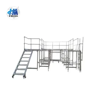 Sécurité industrielle aluminium escaliers passerelles marchepieds échelles pliantes avec attaches pieds niveleur