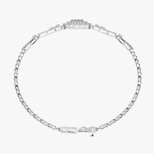 Pulsera DE TENIS minimalista con diamantes dorados, pulsera apilable de moissanita, regalo de aniversario romántico para esposa - Product Image 4