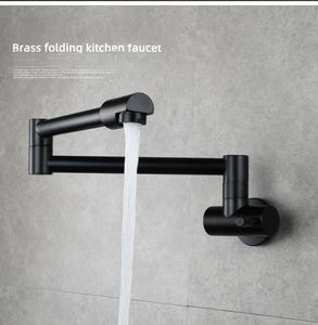 Robinet <span class=keywords><strong>mitigeur</strong></span> d'évier de cuisine pliant à montage mural <span class=keywords><strong>doré</strong></span> <span class=keywords><strong>doré</strong></span> Robinet de cuisine en cuivre flexible - Product Image 4