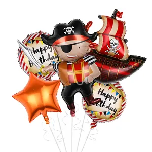 Balões De Folha De Pirata Decorações Do Partido Balões De Feliz Aniversário Para Suprimentos Partido Temático Bandeira Pirata 2023 Brinquedos