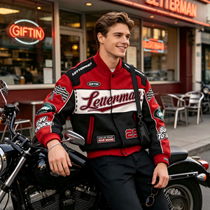 Chaqueta de Béisbol Bordada con Detalles Elaborados, Estilo Universitario y Motociclista, para Reuniones Urbanas y Personalización de Equipos, Venta al Por Mayor de Fábrica ODM - Product Image 6
