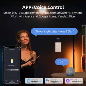 Interruptor Atenuador Inteligente Zigbee para WiFi, Diseño de Ranura Táctil de 1/2 Grupo, IP44, Control Remoto por Voz, Compatible con <span class=keywords><strong>Alexa</strong></span> y <span class=keywords><strong>Google</strong></span>, para EE. UU. y Australia - Product Image 3