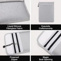 Pochette pour documents imperméable, ignifuge, antivol, certifiée RFID CE, double fermeture éclair, gel de silice, objets de valeur, passeport, argent, OEM