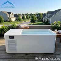 Baignoire de plongeon froid en acrylique avec écran tactile WiFi, éclairage LED et jets de massage pour hôtels