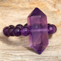 Reiki Edelstein-Perlen Elastischer Ring Handgefertigter Zarter Stapelbarer Ring Sechseckiger Kristall-Statement-Ring Verstellbar Einzigartige Geburtstagsgeschenke