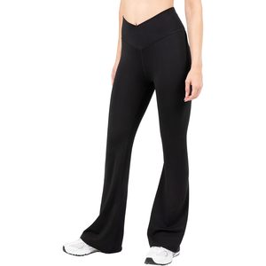 Custom Active High Waist Crossover <b>Flare</b> <b>Leggings</b> For Women Buttery Soft Yoga Pants V Shape Waistband No Side Seam - Product Image 1