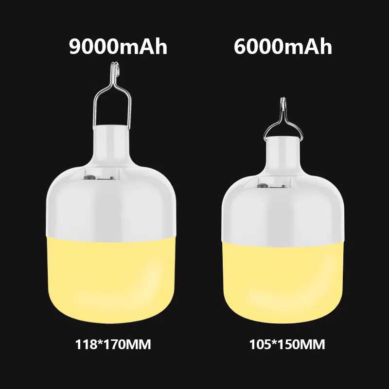 라이트 공장 도매 따뜻한 흰색 빛 led 전구 충전식 LED 램프 정전 조명 6000mAh 배터리