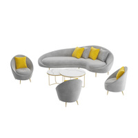Büro-Empfangsraum Gäste-Lounge Doppelkabine Luxuriöser Multifunktionaler Flanell-Bezug Holzrahmen Couchtisch Nordisches Design