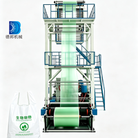 Machine de soufflage de film PLA dégradable à double couche, production continue, économie d'énergie, machine de soufflage de film pour sacs en plastique