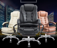 Fauteuil de Bureau de Luxe Noir Ergonomique à Dossier Haut Intelligent et Massant, Design Moderne, Fauteuil Pivotant de Direction en Cuir Ergonomique