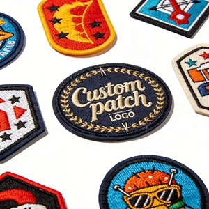 Factory Twill Fabric Embroidery Patch Sew on Diverse Backing Custom Patch No Minimum Order Iron on Adhesive Backing Custom Logo