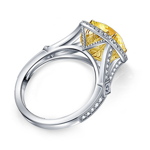 Anello di Fidanzamento Quadrato in Rame Lucido per Donne, Gioiello Romantico alla Moda, Accessorio Creato in Laboratorio - Product Image 3
