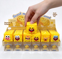 Jouet Squishy Populaire au Fromage Croustillant, Jouet Anti-Stress à Presser Doux, Jouets Fidget à Expressions Amusantes, Remplisseurs de Sacs Cadeaux, Cadeaux