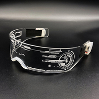 Lunettes de soleil futuristes Rezz Visor Robocop avec visière LED 7 couleurs pour soirées et événements